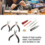 11-Pcs DIY Jewelry Tool Set Pliers Tweezers Ring Crochet Needle Kit Accessories
