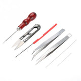 11-Pcs DIY Jewelry Tool Set Pliers Tweezers Ring Crochet Needle Kit Accessories