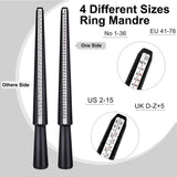 11pc US Ring Mandrel Set Size 1-13 Sizer Gauge Jewelry Hammer Adjuster