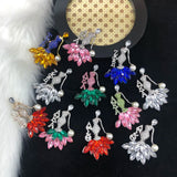 Greek Pink Rhinestone Dance Girl Pearl Long Needle Pin For Women
