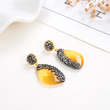 Geometric Drop Earrings Rhinestone Dangle Wedding Jewelry
