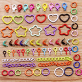 Alloy Split Jump Rings Lobster Clasp Eyelets Keychain Rings DIY Jewelry Making