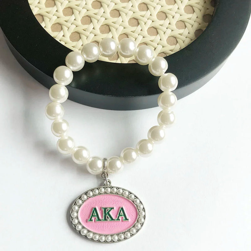 Elastic Sorority Sisterhood Pearl Bracelet