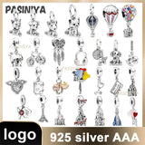 Women's 925 Silver Bracelet with Various Pendants