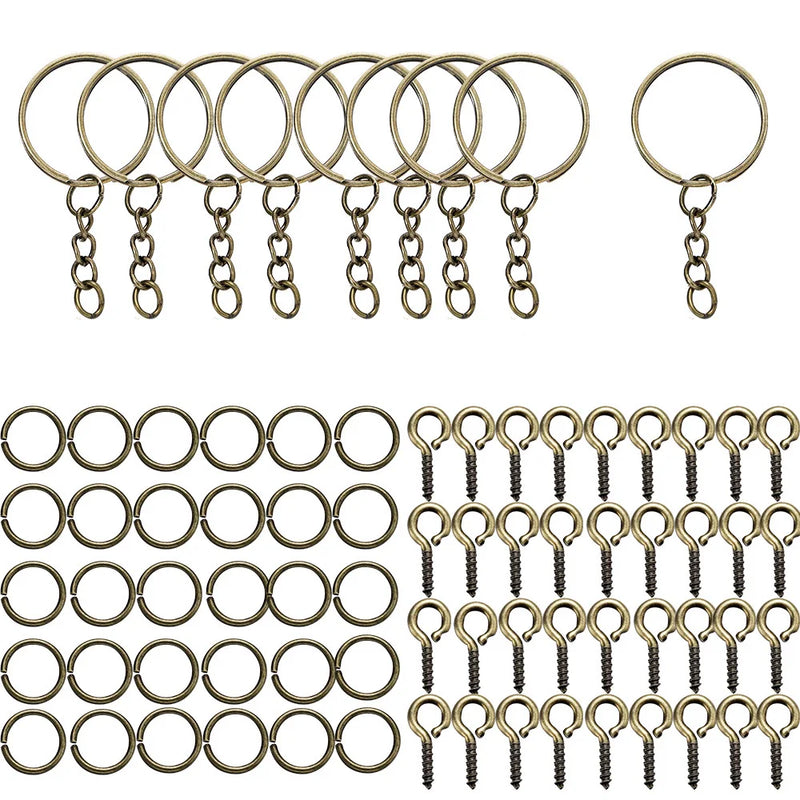Keychain Jump Rings Eye Pins Kit for DIY Resin Keychain Jewelry Making