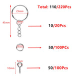 Keychain Jump Rings Eye Pins Kit for DIY Resin Keychain Jewelry Making