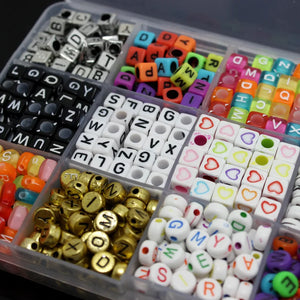 1100 Pcs Alphabet Letters Beads for Jewelry Making Bracelet DIY Loose Beads