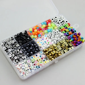 1100 Pcs Alphabet Letters Beads for Jewelry Making Bracelet DIY Loose Beads