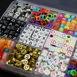 1100 Pcs Alphabet Letters Beads for Jewelry Making Bracelet DIY Loose Beads