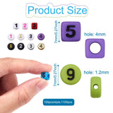 1100pcs Enamel Acrylic Bead Flat Cube Loose Space Beads