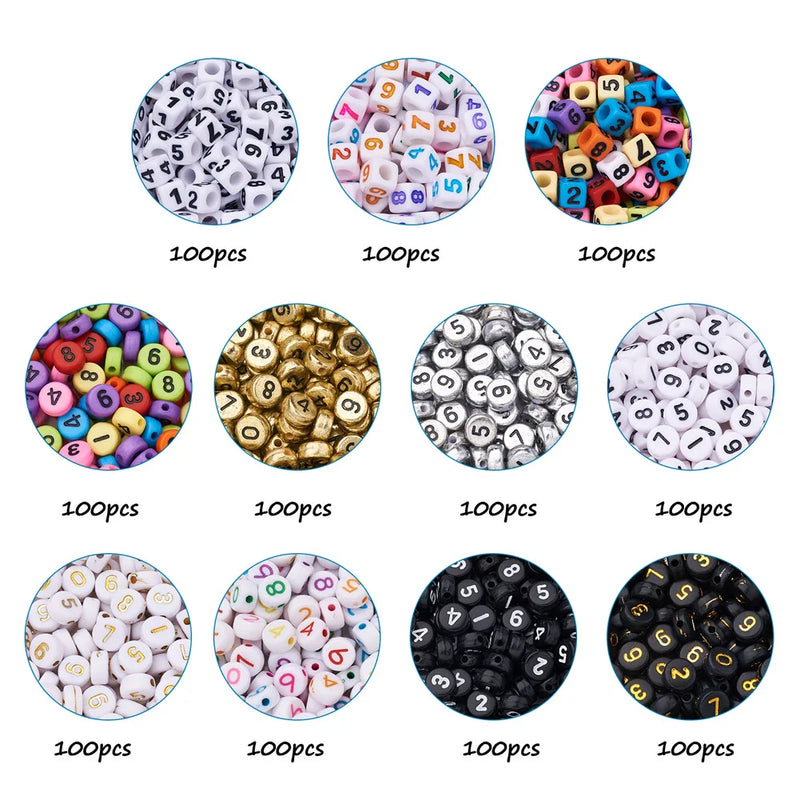 1100pcs Enamel Acrylic Bead Flat Cube Loose Space Beads
