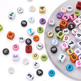 1100pcs Enamel Acrylic Bead Flat Cube Loose Space Beads