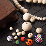 1105Pcs Wooden Beads Natural Round Wood Beads Kit Jewelry Craft Making
