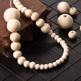 1105Pcs Wooden Beads Natural Round Wood Beads Kit Jewelry Craft Making