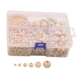 1105pcs Natural Wooden Beads for Jewelry Making Macrame Decor