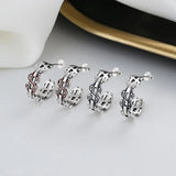 Retro S925 Silver US$ Sign C Earrings Charms for Women