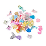 110Pcs Resin Cabochons Sea Horse Whale Sea Stars Dolphin Mermaid