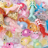 110Pcs Resin Cabochons Sea Horse Whale Sea Stars Dolphin Mermaid