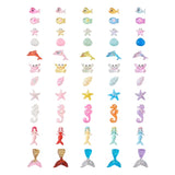 110Pcs Resin Cabochons Sea Horse Whale Sea Stars Dolphin Mermaid
