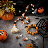 110Pcs Halloween Printed Wood Beads DIY Bracelet Jewelry Party Decor