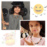 110Pcs Halloween Printed Wood Beads DIY Bracelet Jewelry Party Decor
