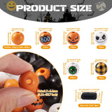 110Pcs Halloween Printed Wood Beads DIY Bracelet Jewelry Party Decor