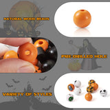 110Pcs Halloween Printed Wood Beads DIY Bracelet Jewelry Party Decor