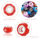 110Pcs Resin European Beads Faceted Large Hole Beads for DIY Jewelry Making