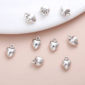 110Pcs 3D Heart Charm Metal Accessories DIY Jewelry Making Pendant