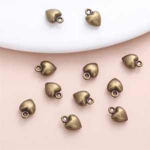 110Pcs 3D Heart Charm Metal Accessories DIY Jewelry Making Pendant