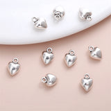 110Pcs 3D Heart Charm Metal Accessories DIY Jewelry Making Pendant