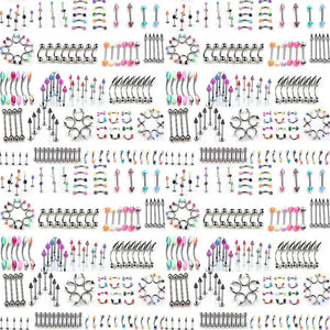 110pcs Body Jewelry Piercings Steel Acrylic Set Woman 14G 16G Random Mix