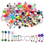 110pcs Body Jewelry Piercings Steel Acrylic Set Woman 14G 16G Random Mix