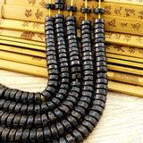 110pcs Coconut Shell Flat Beads Om Mani Padme Hum Loose String