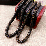 110pcs Coconut Shell Flat Beads Om Mani Padme Hum Loose String