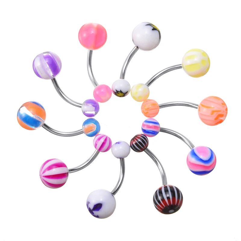 110pcs Mixed Body Piercing Jewellery Multicolor Lip Eyebrow Belly Tongue Bar Rin