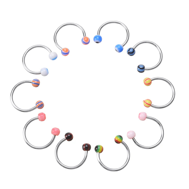 110pcs Mixed Body Piercing Jewellery Multicolor Lip Eyebrow Belly Tongue Bar Rin