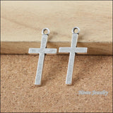 110pcs Silver Cross Pendant for Necklace DIY Jewelry Findings B035