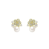 50% off 14K Zircon & Pearl Hoop Earrings AAAA+ Jewelry