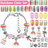 Christmas Jewelry Making Kit Charm Bracelet Necklaces Alloy Beads Set