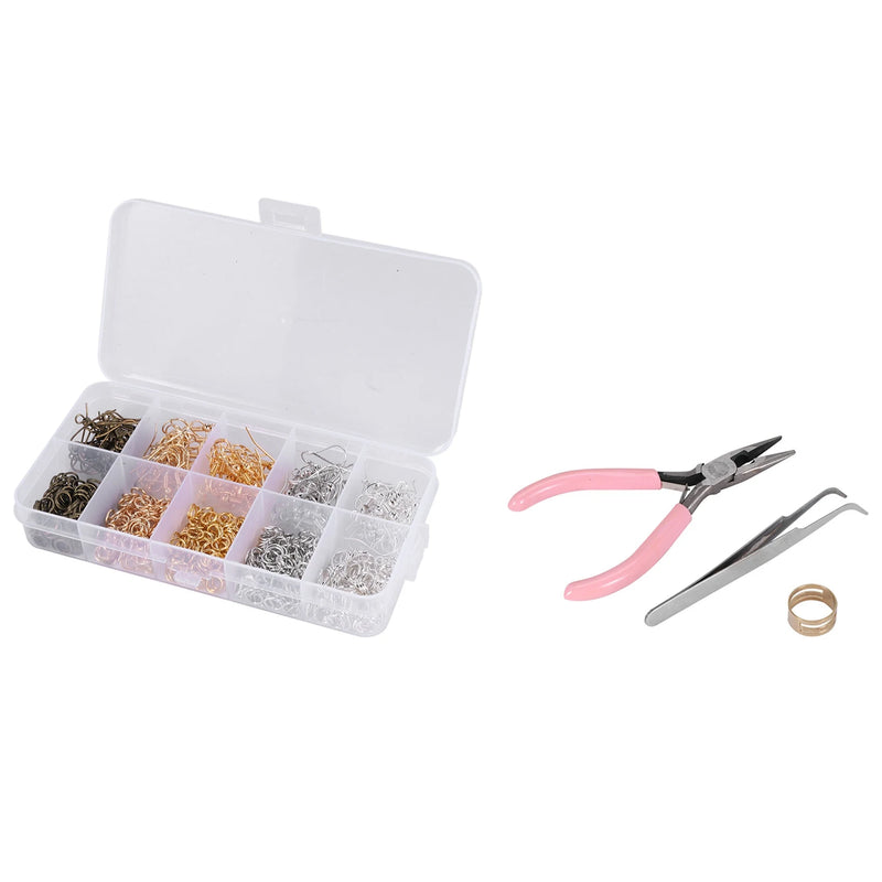 1128 Pieces Earring Kit with Hooks, Jump Rings, Pliers, Tweezers