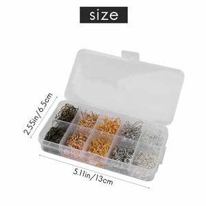 1128 Pc Earring Making Kit w/ Hooks, Rings, Pliers, Tweezers, Opener