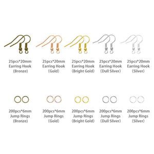 1128 pcs Earring Making Kit with Hooks, Rings, Pliers, Tweezers, Opener