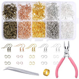 1128 pcs Earring Making Kit with Hooks, Rings, Pliers, Tweezers, Opener