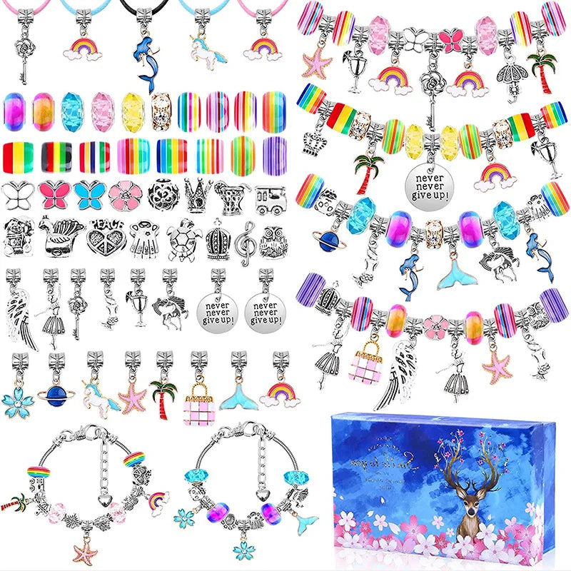 Crystal Children's Bracelet Making Set DIY Jewelry Christmas Kids Charm