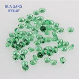 Green Nano Semi Precious Stone 100PCS Round Brilliant Cut Yellow Synthetic Gems