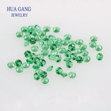 Green Nano Semi Precious Stone 100PCS Round Brilliant Cut Yellow Synthetic Gems