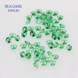 Green Nano Semi Precious Stone 100PCS Round Brilliant Cut Yellow Synthetic Gems