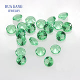 Green Nano Semi Precious Stone 100PCS Round Brilliant Cut Yellow Synthetic Gems