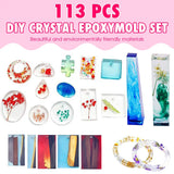 113 Pcs DIY Pendant Bracelet Silicone Casting Molds Set with 100 Claw Nails